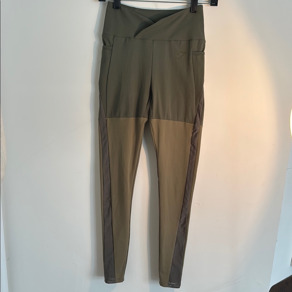 Gymshark X Nikki Blackketter Olive Green Crisscross Leggings
